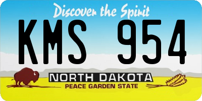 ND license plate KMS954
