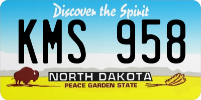 ND license plate KMS958