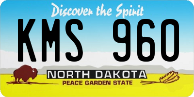 ND license plate KMS960