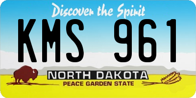 ND license plate KMS961
