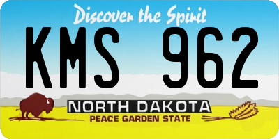 ND license plate KMS962