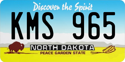 ND license plate KMS965