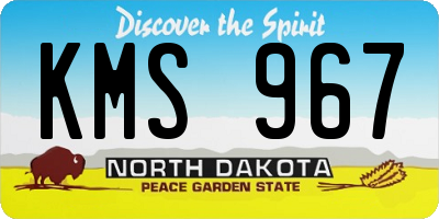 ND license plate KMS967