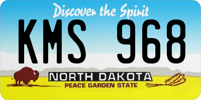 ND license plate KMS968