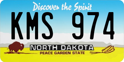 ND license plate KMS974