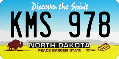ND license plate KMS978