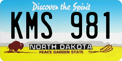 ND license plate KMS981
