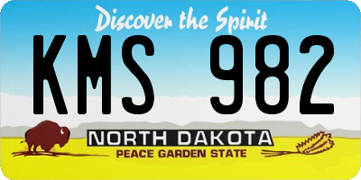 ND license plate KMS982
