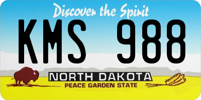 ND license plate KMS988