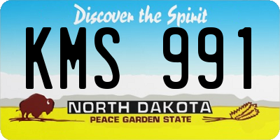 ND license plate KMS991