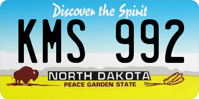 ND license plate KMS992