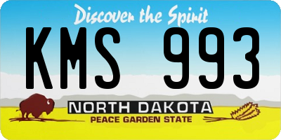 ND license plate KMS993