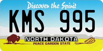 ND license plate KMS995