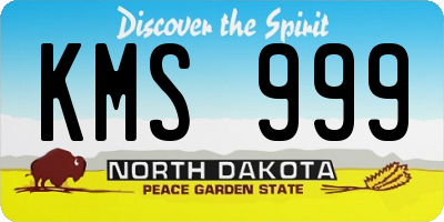 ND license plate KMS999