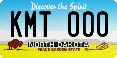 ND license plate KMT000