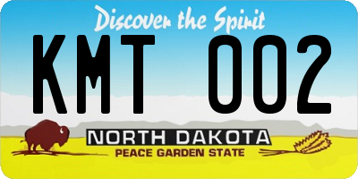 ND license plate KMT002