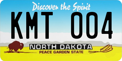 ND license plate KMT004