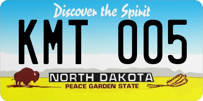 ND license plate KMT005