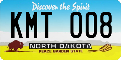 ND license plate KMT008