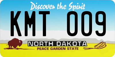 ND license plate KMT009