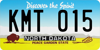 ND license plate KMT015