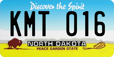 ND license plate KMT016