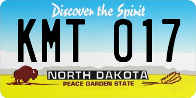 ND license plate KMT017