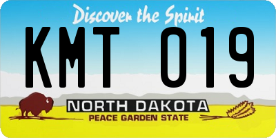 ND license plate KMT019