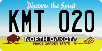 ND license plate KMT020