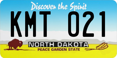 ND license plate KMT021