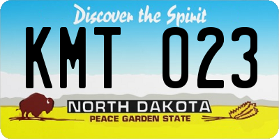 ND license plate KMT023