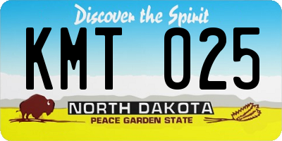 ND license plate KMT025