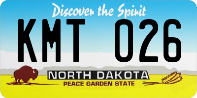 ND license plate KMT026