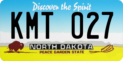 ND license plate KMT027