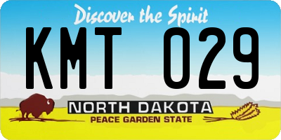 ND license plate KMT029