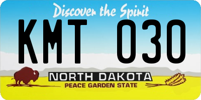 ND license plate KMT030