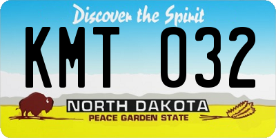 ND license plate KMT032