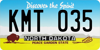 ND license plate KMT035