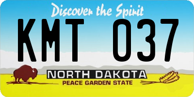 ND license plate KMT037