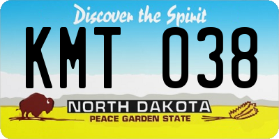 ND license plate KMT038