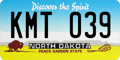 ND license plate KMT039