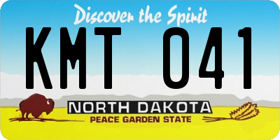 ND license plate KMT041