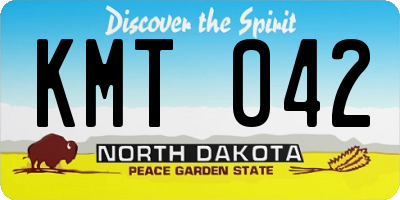 ND license plate KMT042