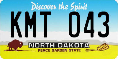 ND license plate KMT043