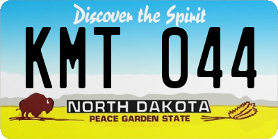 ND license plate KMT044