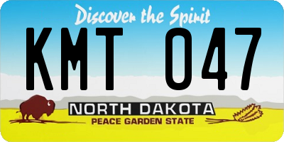 ND license plate KMT047