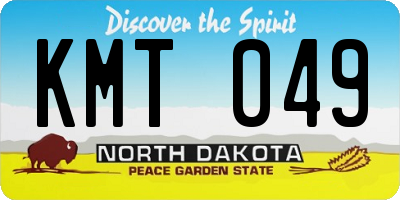 ND license plate KMT049