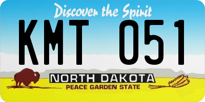 ND license plate KMT051