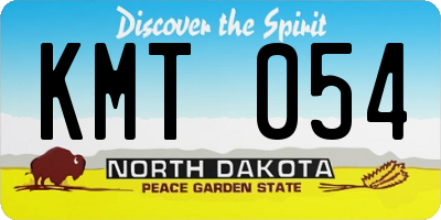 ND license plate KMT054