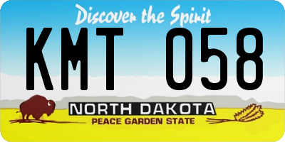 ND license plate KMT058